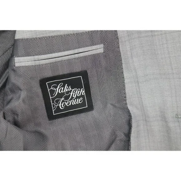 Ermenegildo Zegna sport coat men's 42R Trofeo 600 Manhattan wool silk gray plaid - Picture 13 of 16